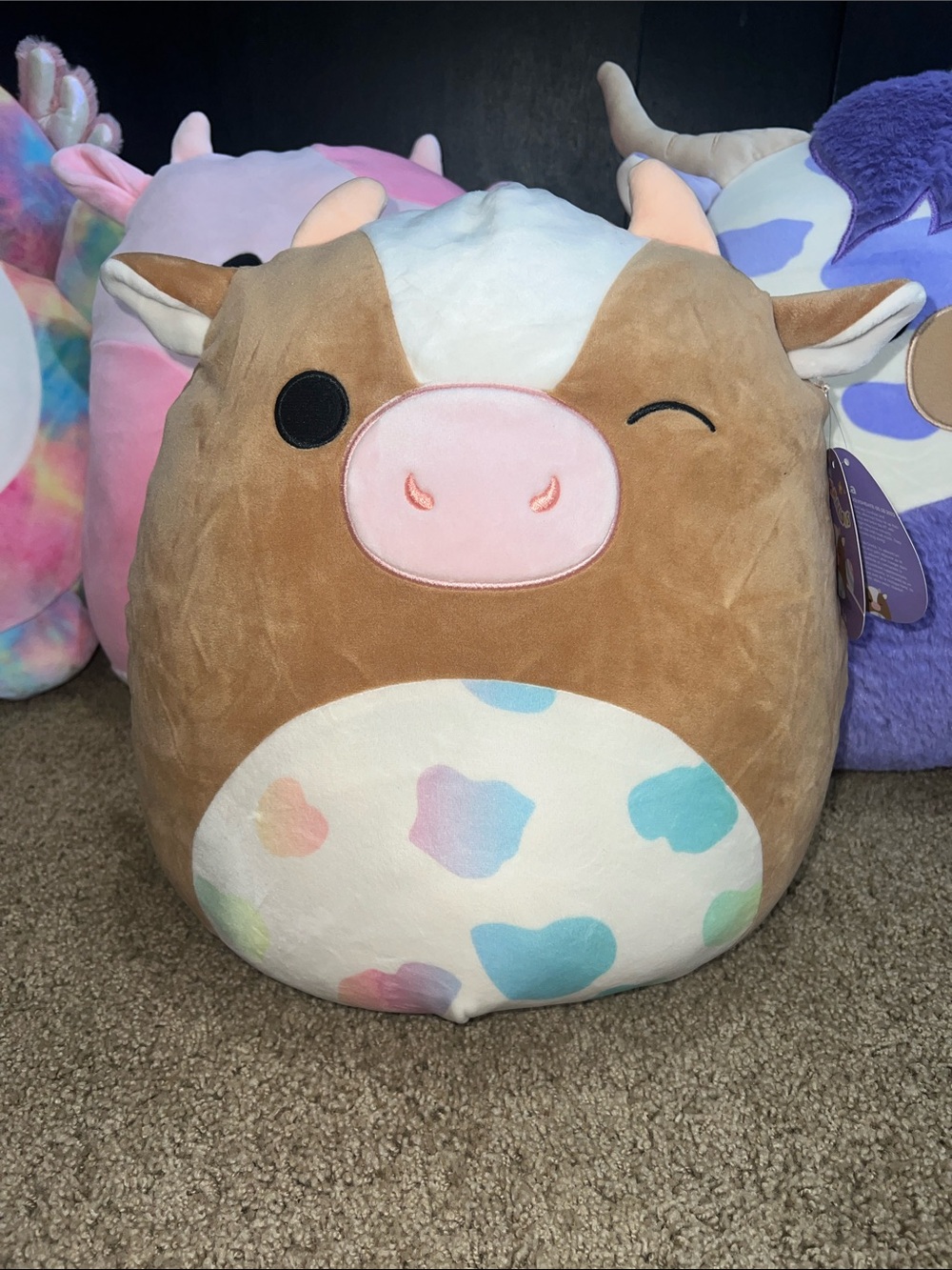 Squishmallows Brown and Pink Cow Plush "Griella"